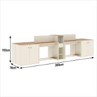 Estação De Trabalho 4 Lugares Office Tech 4 Mesas 2 Armários - Off White E Cedro Off White E Cedro - 2