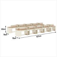 Estação De Trabalho 20 Lugares Office Tech 20 Mesas 16 Armár - Off White E Cedro Off White E Cedro - 3