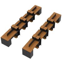 Estação De Trabalho 16 Lugares Office Tech 16 Mesas 12 Armár - Preto E Cedro Preto E Cedro - 3