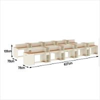 Estação De Trabalho 20 Lugares Office Tech 20 Mesas 16 Armár - Off White E Cedro Off White E Cedro - 2
