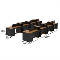 Estação De Trabalho 16 Lugares Office Tech 16 Mesas 12 Armár - Preto E Cedro Preto E Cedro - 2