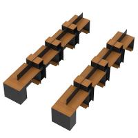 Estação De Trabalho 16 Lugares Office Tech 16 Mesas 12 Armár - Preto E Cedro Preto E Cedro - 3