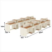 Estação De Trabalho 16 Lugares Tech Office 16 Mesas 12 Armár - Off White E Cedro Off White E Cedro - 2