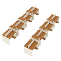 Estação De Trabalho 16 Lugares Tech Office 16 Mesas 12 Armár - Off White E Cedro Off White E Cedro - 3