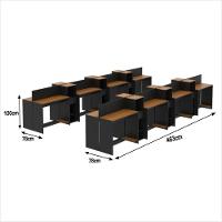 Estação De Trabalho 16 Lugares Tech Office 16 Mesas 12 Armár - Preto E Cedro Preto E Cedro - 2