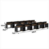 Estação De Trabalho 20 Lugares Tech Office 20 Mesas 16 Armár - Preto E Cedro Preto E Cedro - 2