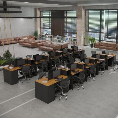 Estação De Trabalho 20 Lugares Office Tech 20 Mesas 16 Armár - Preto E Cedro Preto E Cedro