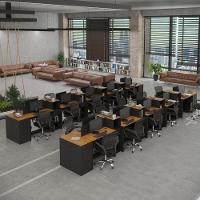 Estação De Trabalho 20 Lugares Office Tech 20 Mesas 16 Armár - Preto E Cedro Preto E Cedro - 1