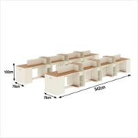 Estação De Trabalho 16 Lugares Office Tech 16 Mesas 12 Armár - Off White E Cedro Off White E Cedro - 2