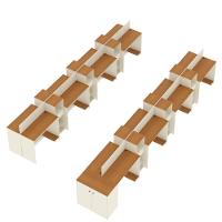 Estação De Trabalho 16 Lugares Office Tech 16 Mesas 12 Armár - Off White E Cedro Off White E Cedro - 2