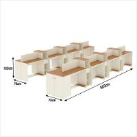 Estação De Trabalho 16 Lugares Office Tech 16 Mesas 12 Armár - Off White E Cedro Off White E Cedro - 3