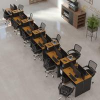 Estação De Trabalho 12 Lugares Tech Office 12 Mesas 10 Armár - Preto E Cedro Preto E Cedro - 1