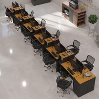 Estação De Trabalho 12 Lugares Office Tech 12 Mesas 10 Armár - Preto E Cedro Preto E Cedro - 1