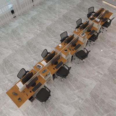 Estação De Trabalho 10 Lugares Tech Office 10 Mesas 8 Armári - Off White E Cedro Off White E Cedro