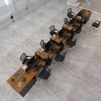 Estação De Trabalho 10 Lugares Tech Office 10 Mesas 8 Armári - Preto E Cedro Preto E Cedro