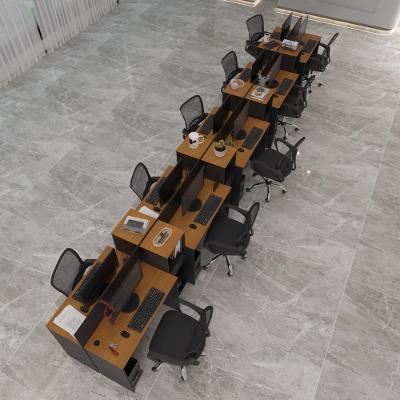 Estação De Trabalho 10 Lugares Tech Office 10 Mesas 8 Armári - Preto E Cedro Preto E Cedro