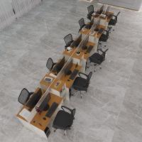 Estação De Trabalho 10 Lugares Tech Office 10 Mesas 8 Armári - Off White E Cedro Off White E Cedro - 1