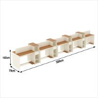 Estação De Trabalho 10 Lugares Tech Office 10 Mesas 8 Armári - Off White E Cedro Off White E Cedro - 2