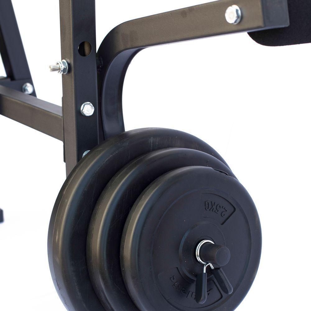 Estação De Musculação Athletic Advanced Banco Regulável Barras E 35kg Em Anilhas Para Treino Em Casa - 6