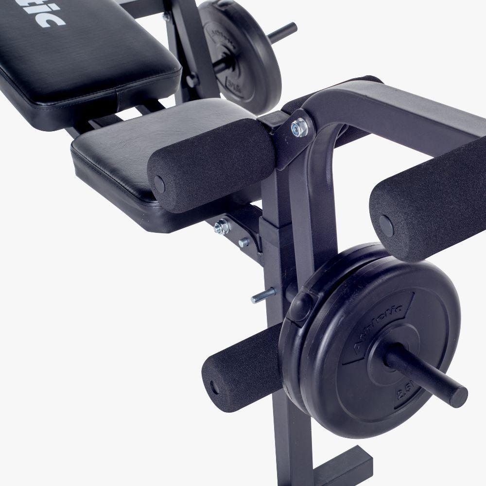 Estação De Musculação Athletic Advanced Banco Regulável Barras E 35kg Em Anilhas Para Treino Em Casa - 8