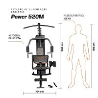 Estação De Musculação Athletic Power 520m 67,5kg Usuário 125kg +45 Exercícios Para Casa E Condomínio