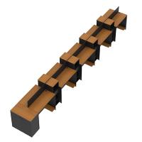 Estação De Trabalho 10 Lugares Office Tech 10 Mesas 8 Armári - Preto E Cedro Preto E Cedro