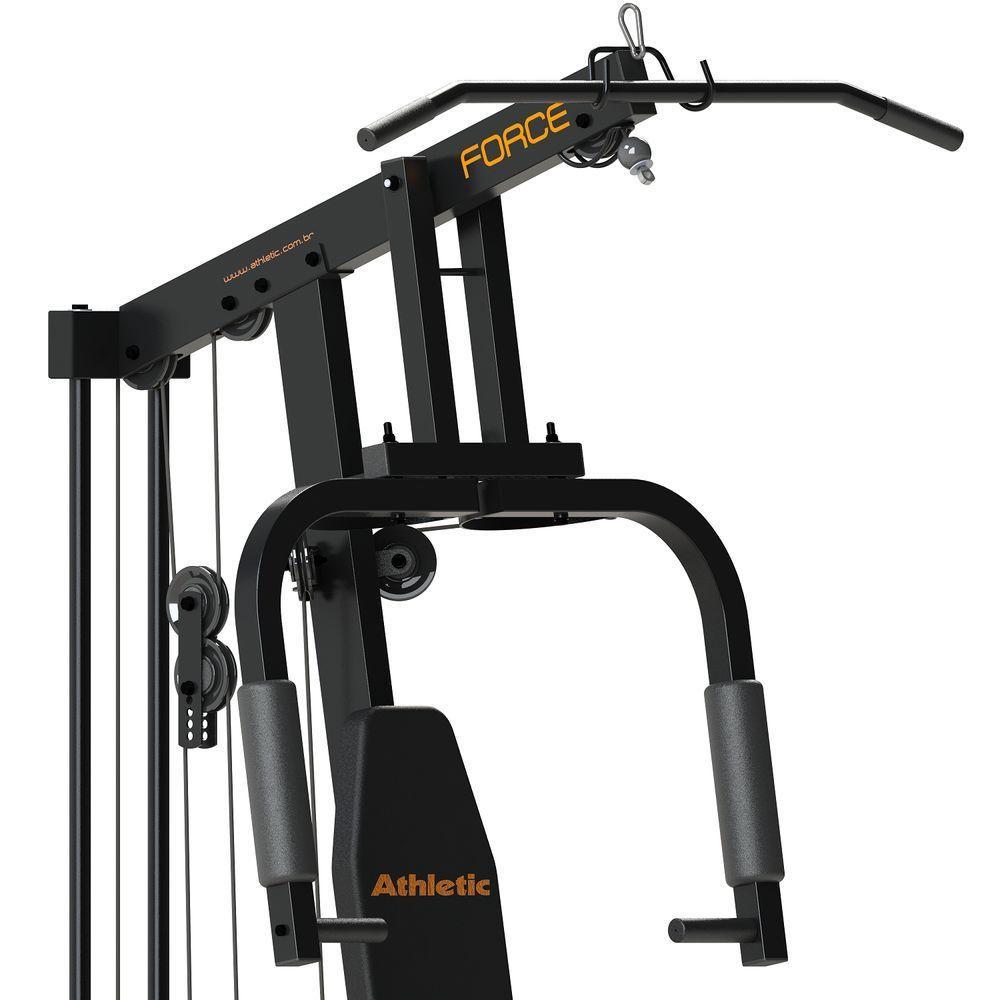 Estação De Musculação Athletic Force Com 45kg De Peso Suporta 120kg Residencial Treino Em Casa - 7