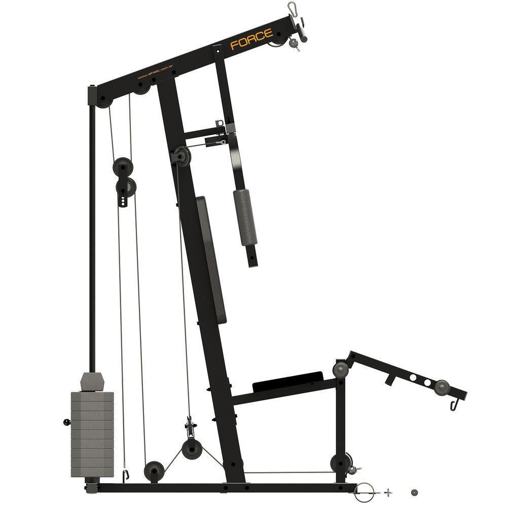 Estação De Musculação Athletic Force Com 45kg De Peso Suporta 120kg Residencial Treino Em Casa - 8