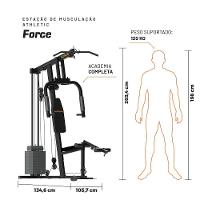 Estação De Musculação Athletic Force Com 45kg De Peso Suporta 120kg Residencial Treino Em Casa - 2
