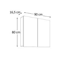 Espelheira De Banheiro Nature 90cm Estilare ESP4031 Branco Ls - 4