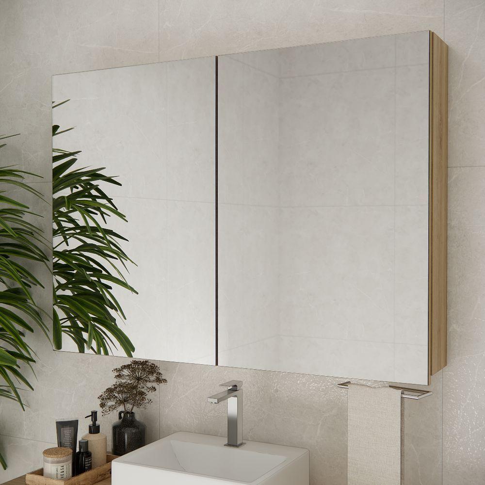 Espelheira De Banheiro Nature 110cm Estilare ESP4034 Carvalho - 1