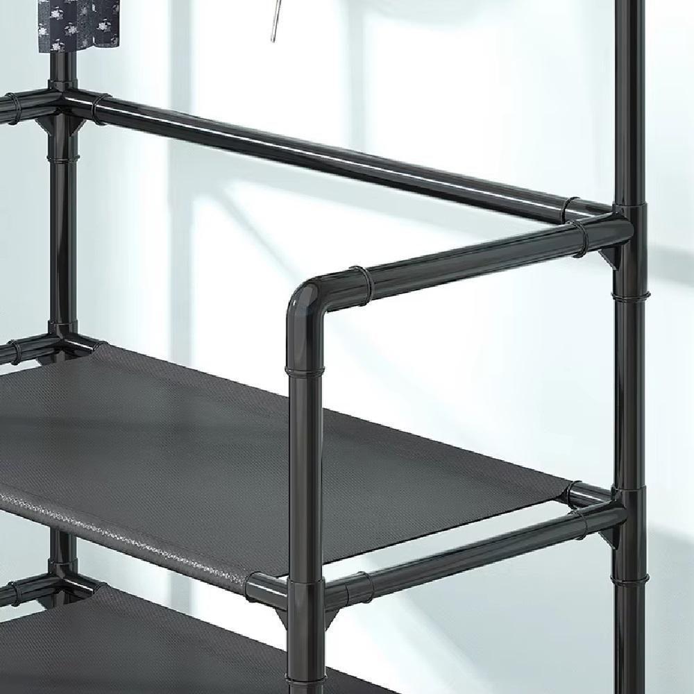 Estante 5 Prateleiras Arara Guarda Roupa Organizador Sapateira Cabideiro Gancho Rack Bolsa - 3