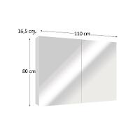 Espelheira De Banheiro Nature 110cm Estilare ESP4034 Branco Ls - 4