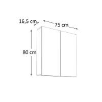 Espelheira De Banheiro Nature 75cm Estilare ESP4010 Carvalho