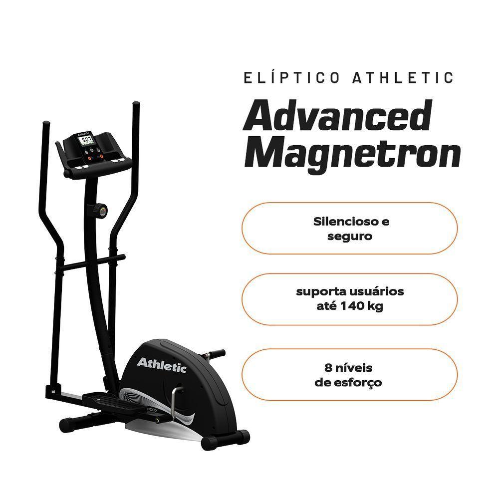 Elíptico Athletic Advanced Magnetron 8 Níveis Magnéticos Suporta 140kg Disco De Inércia 5.6kg - 3