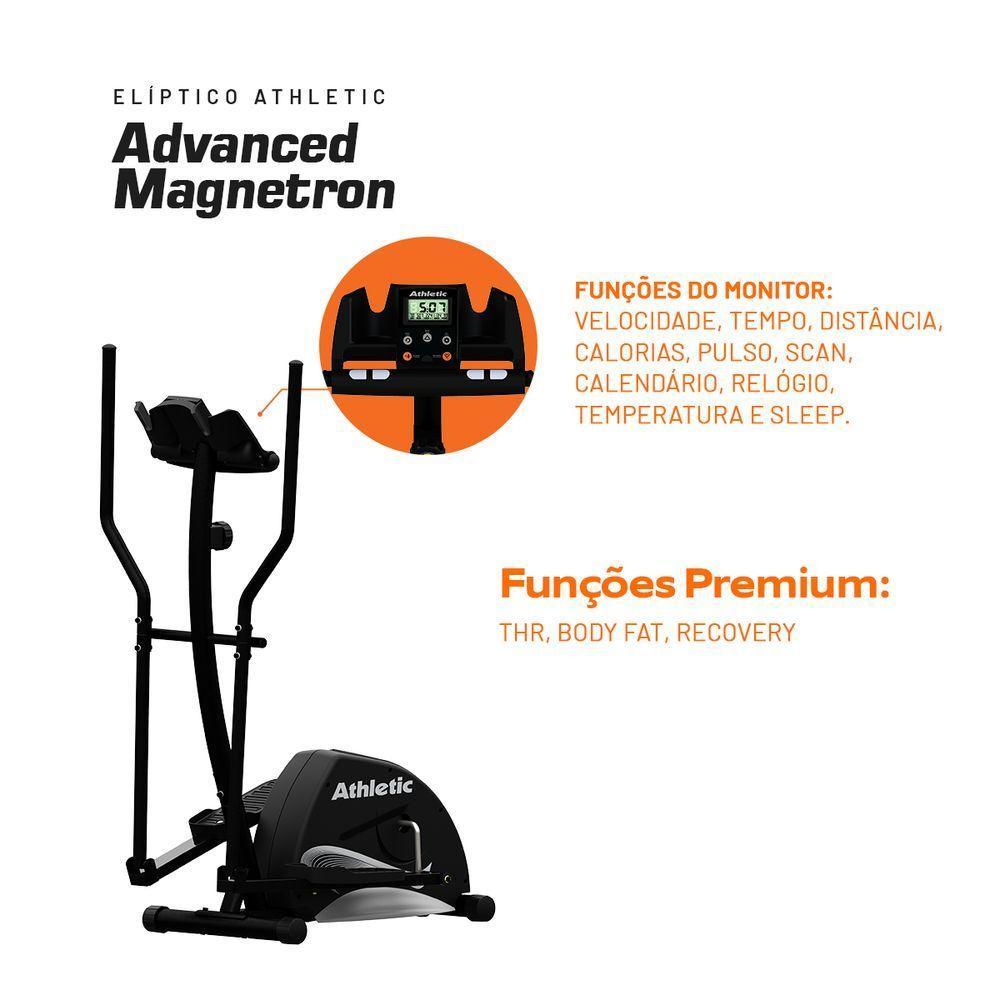 Elíptico Athletic Advanced Magnetron 8 Níveis Magnéticos Suporta 140kg Disco De Inércia 5.6kg - 4