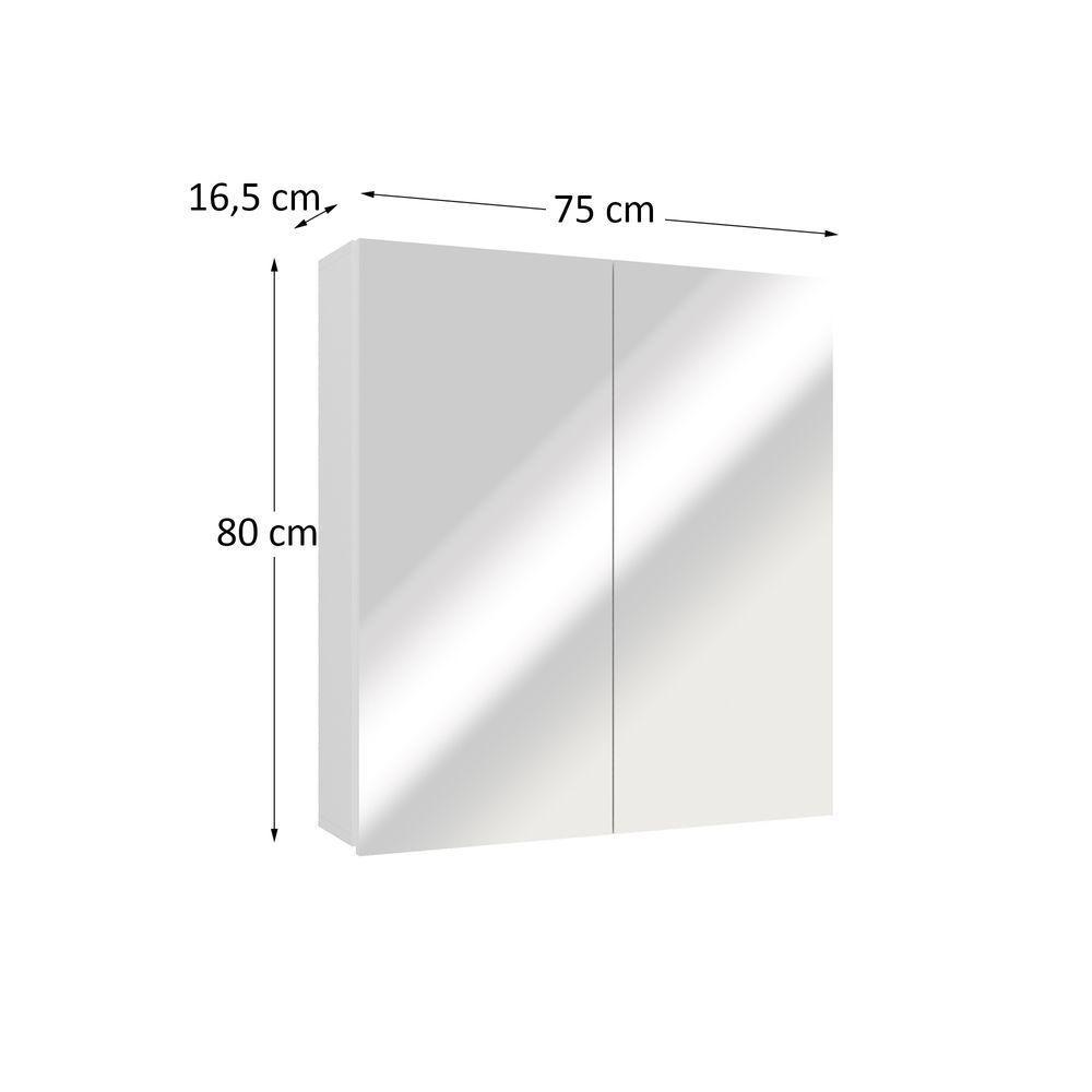 Espelheira De Banheiro Nature 75cm Estilare ESP4010 Branco Ls - 4