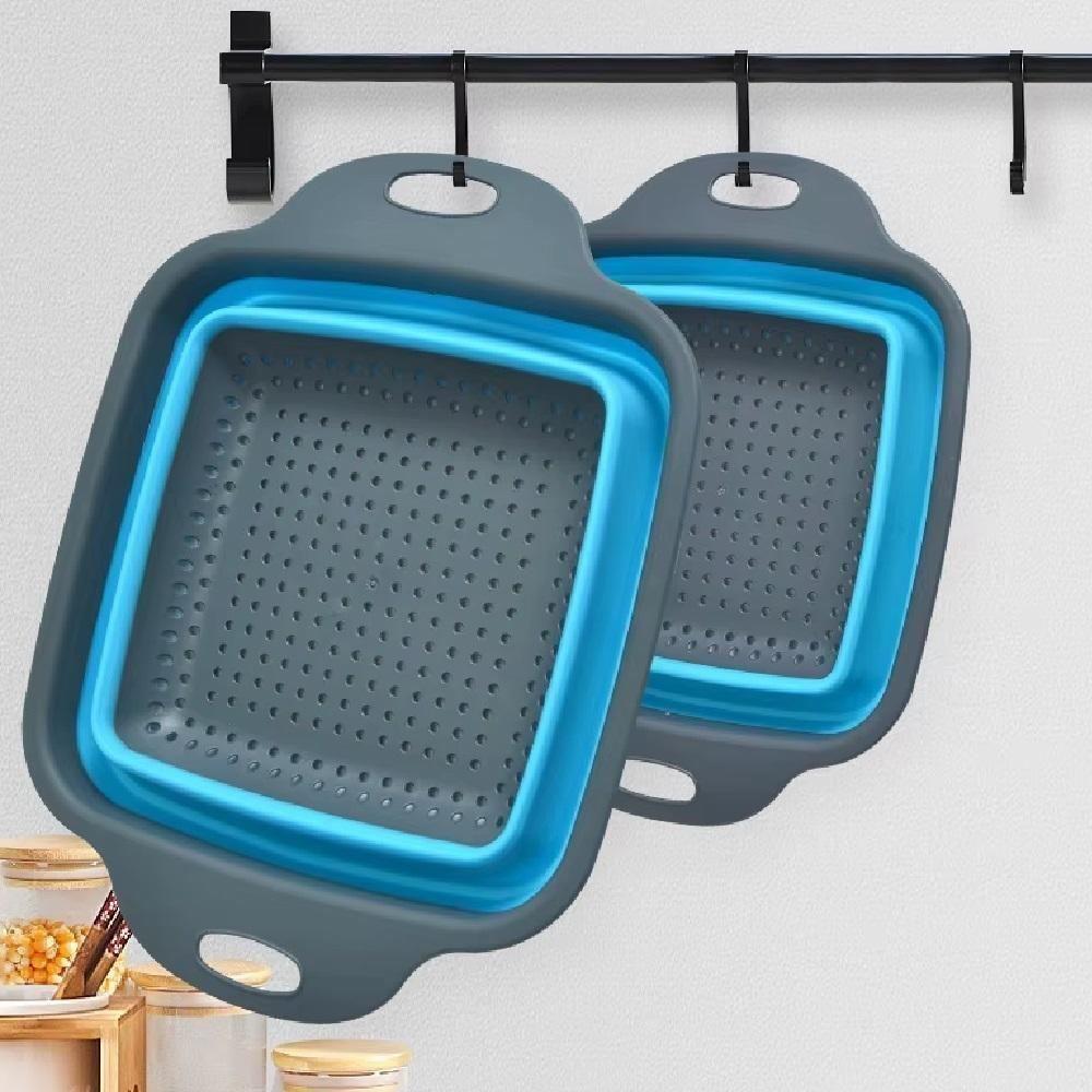 Escorredor Macarrao Legumes Silicone Retratil Cesto Multiuso Alimentos Massas Frutas Com Alca - 3