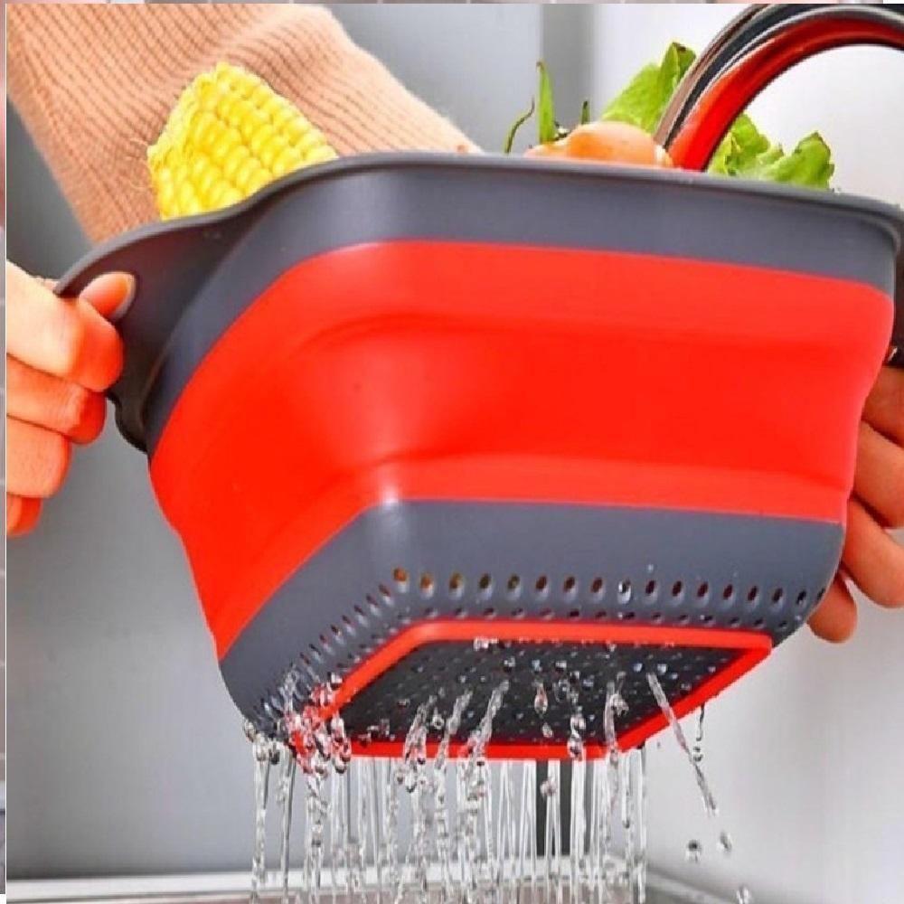 Escorredor Macarrao Legumes Silicone Retratil Cesto Multiuso Alimentos Massas Frutas Com Alca - 7