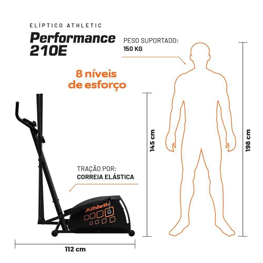 Elíptico Athletic Performance 210e 150kg 8 Níveis De Esforço Com Monitor Uso Residencial - 5