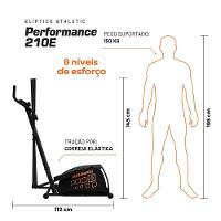 Elíptico Athletic Performance 210e 150kg 8 Níveis De Esforço Com Monitor Uso Residencial - 5