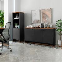 Conjunto Sala De Jantar 2 Peças - Aparador E Estante Verbena - Preto/naturale Preto/naturale - 1