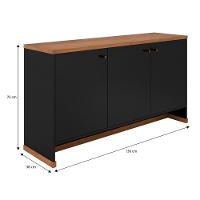 Conjunto Sala De Jantar 2 Peças - Aparador E Estante Verbena - Preto/naturale Preto/naturale - 3