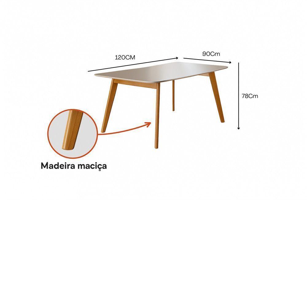 Conjunto Sala De Jantar 4 Lugares Slim Móveis Mundial Mel/off-white/bege - 6