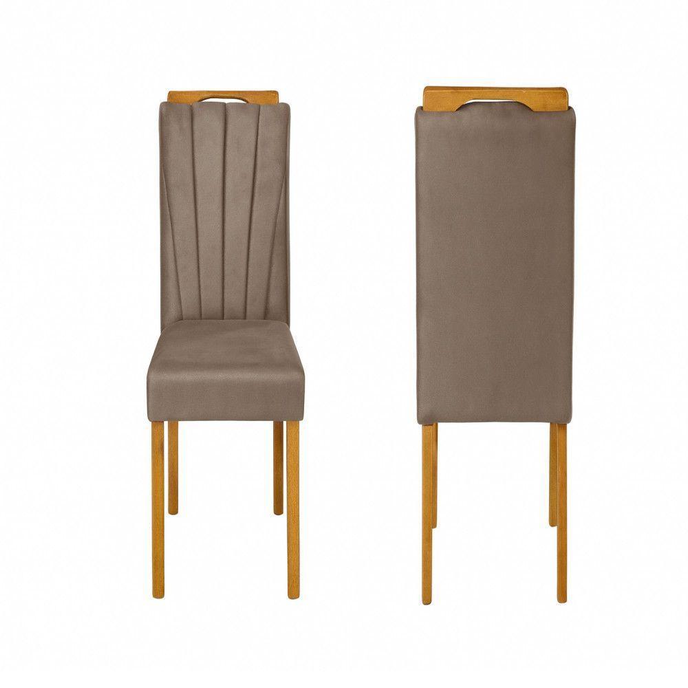 Conjunto Sala De Jantar 4 Lugares Slim Móveis Mundial Mel/off White/marrom - 2