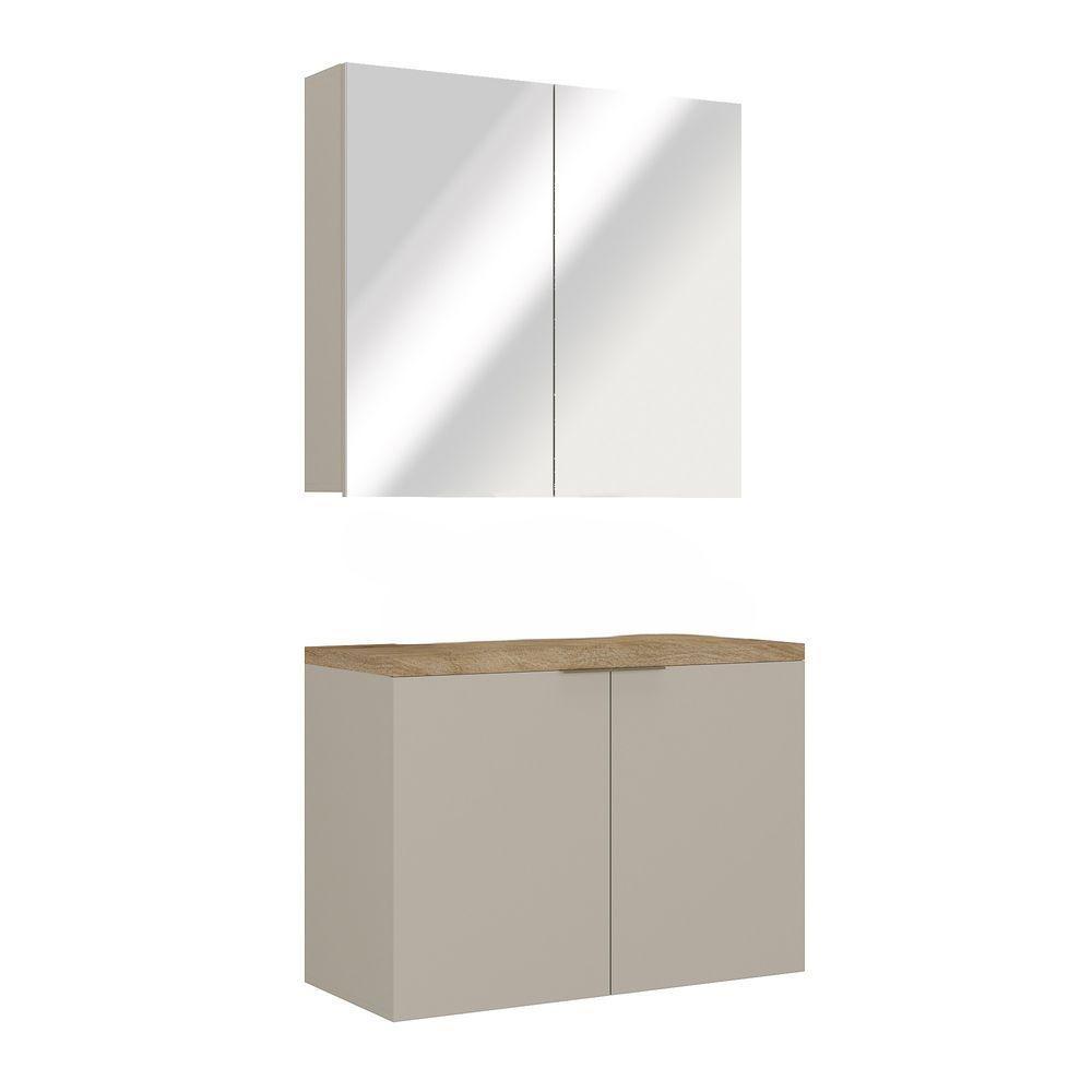 Conjunto Nature 90cm Estilare CNJ4033 Nude-carvalho - 2