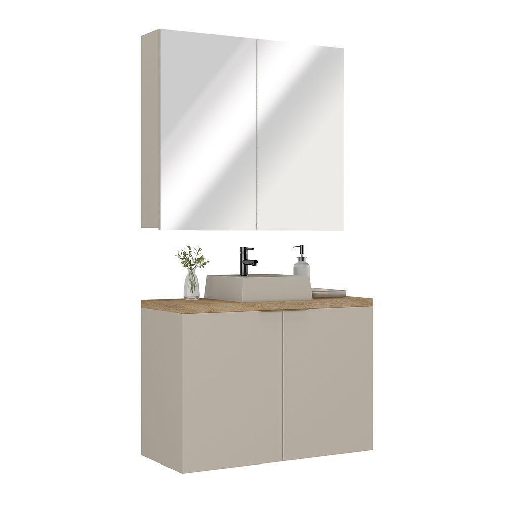 Conjunto Nature 90cm Estilare CNJ4033 Nude-carvalho - 3