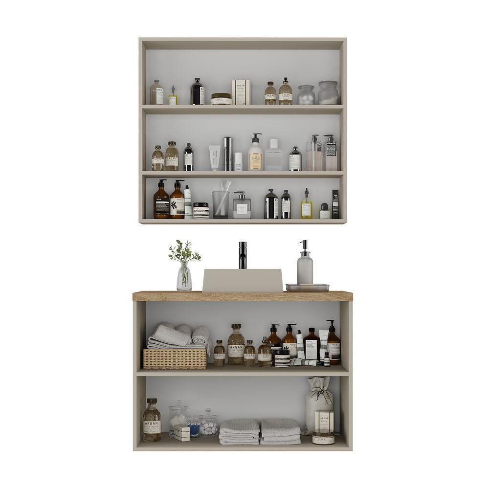 Conjunto Nature 90cm Estilare CNJ4033 Nude-carvalho - 4