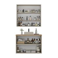 Conjunto Nature 90cm Estilare CNJ4033 Nude-carvalho