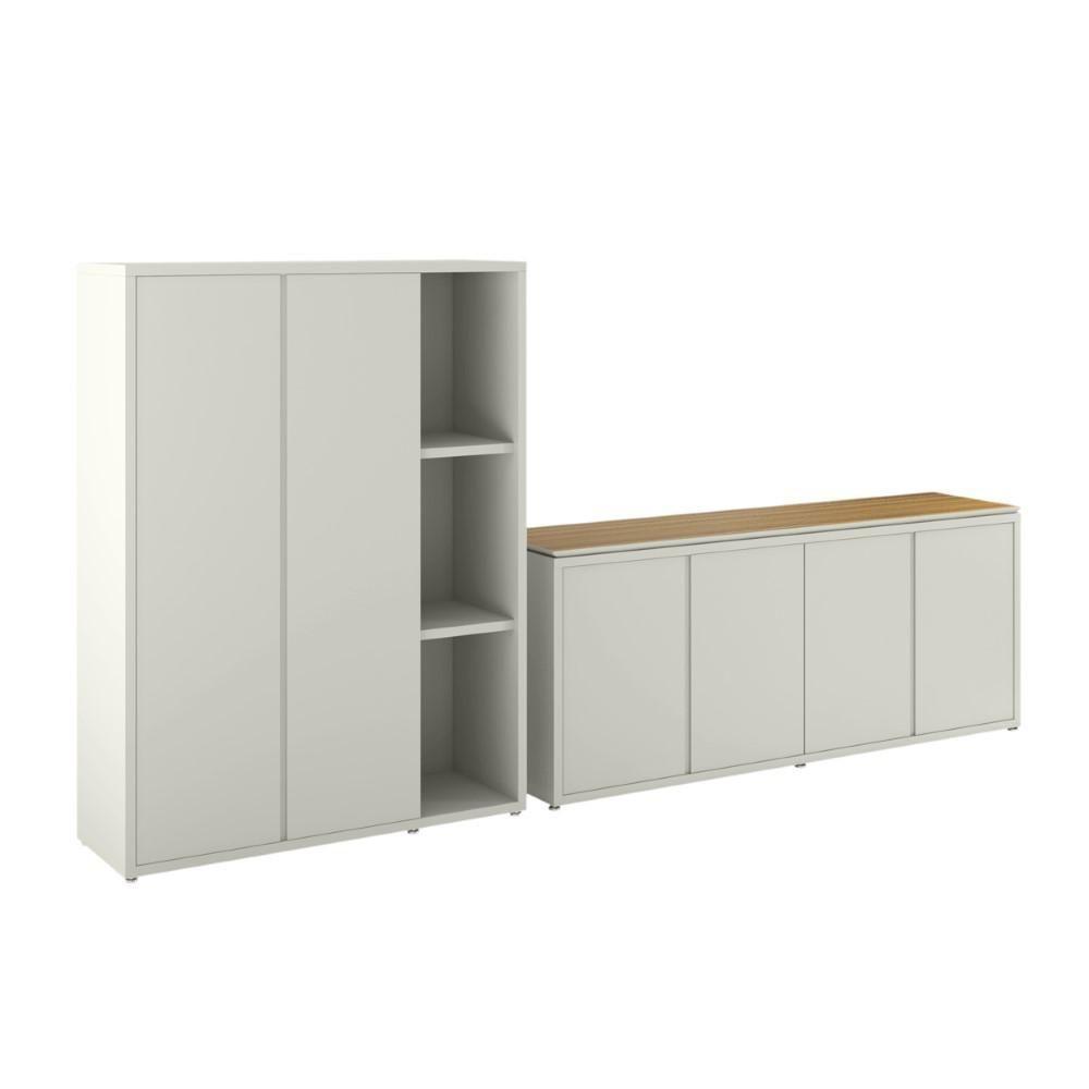 Conjunto Sala De Jantar 2 Peças Armário Alto E Buffet Balcão - Fendi E Freijó Fendi E Freijó - 1